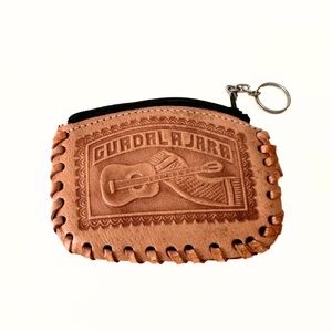 Coin Purse from Mexico with Guitar and Flower Design